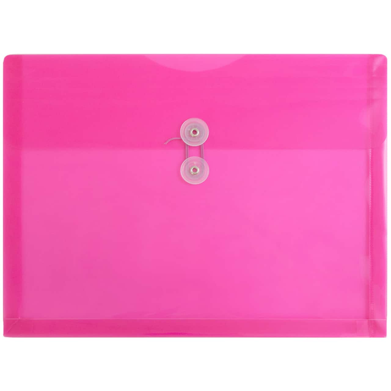 JAM Paper Letter Booklet Plastic Envelopes with Button & String Tie Closure, 12ct.